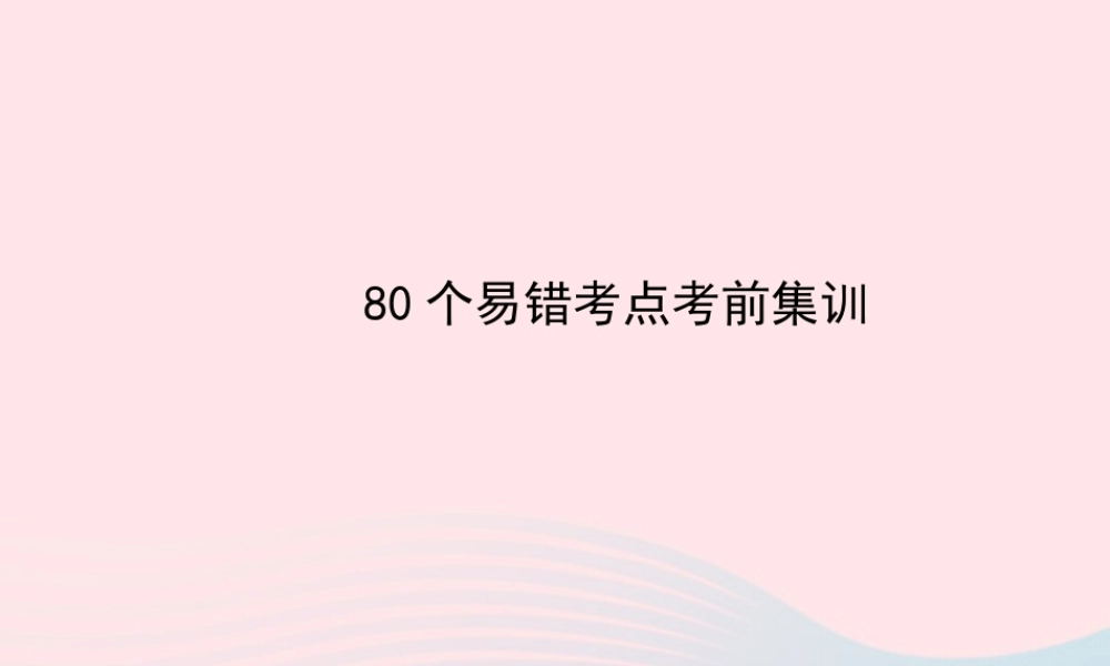 初中物理 80个易错考点考前集训课件 (新版)苏科版 课件