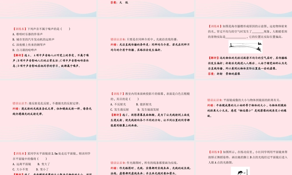 初中物理 80个易错考点考前集训课件 (新版)苏科版 课件