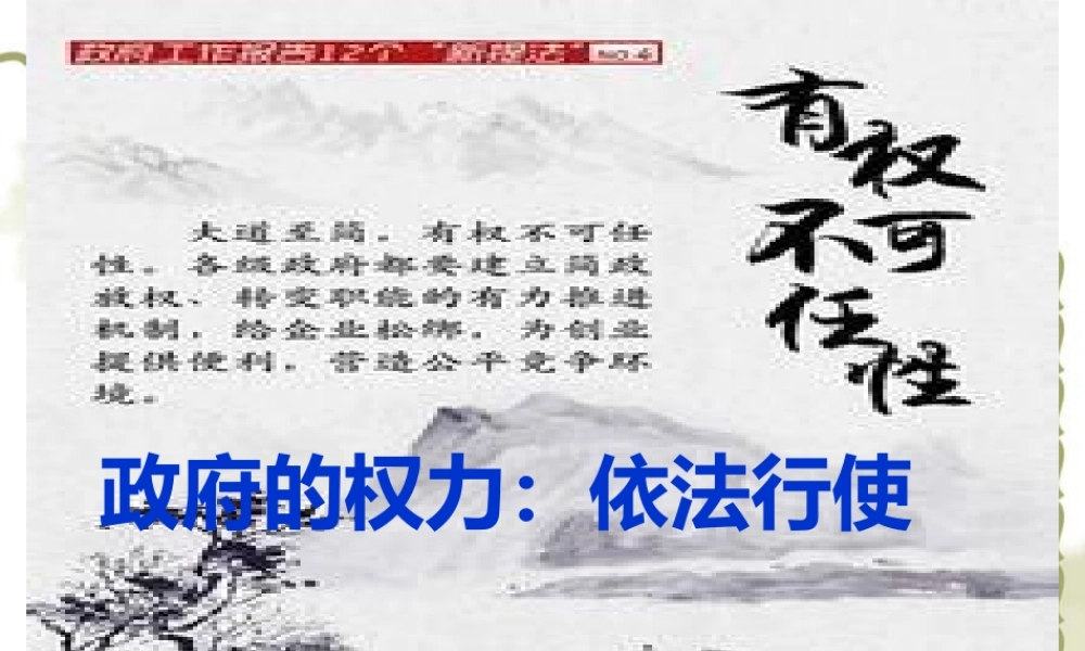 政府的权力：依法行使