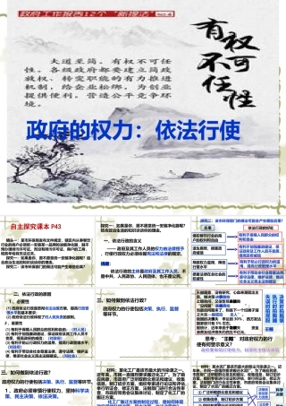 政府的权力：依法行使