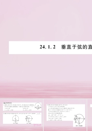 九年级数学上册 241 圆的有关性质 2412 垂直于弦的直径练习课件 (新版)新人教版 课件