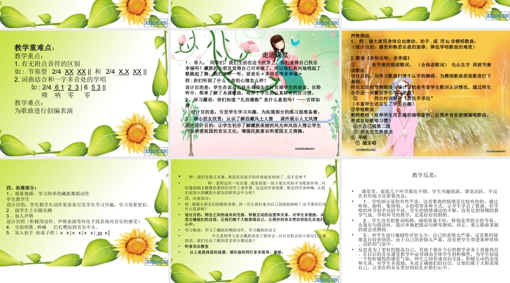 小学音乐第三册《多快乐呀多幸福》说课