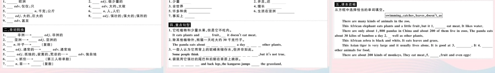 七年级英语上册 Module 6 A trip to the zoo Unit 2 Unit 3(小册子)课件 (新版)外研版 课件