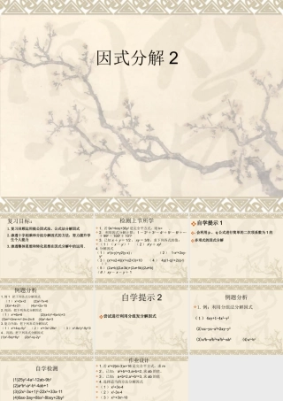九年级数学上册 因式分解2复习专用课件 人教新课标版 课件