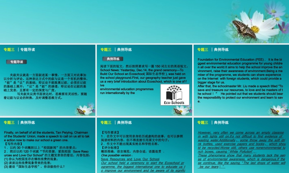 广东高考英语二轮复习 专题三 夹叙夹议型读写任务课件