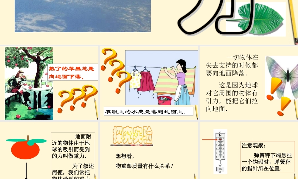 八年级物理下册 7.4(重力)课件 教科版 课件