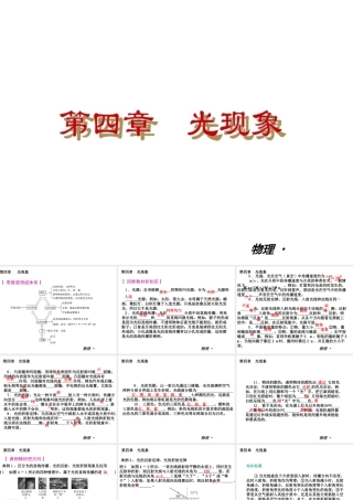 【复习全案人教通用】2013-2014学年八年级物理上册：第四章　光现象课件（32PPT，回眸教材析知识+典例精析+实战演习）