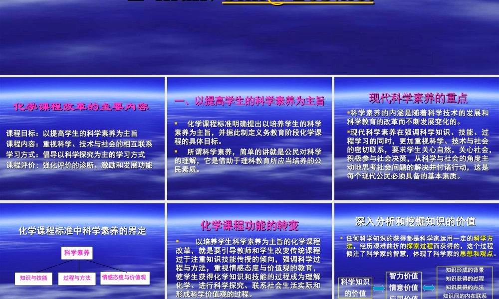 初中化学新课程改革的内容和特点课件