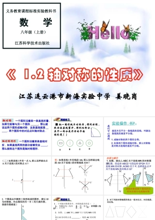 八年级数学 轴对称的性质课件