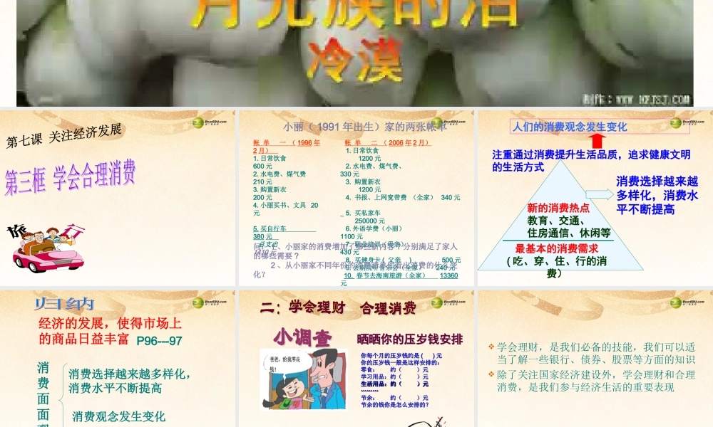 九年级政治全册 第七课第三框学会合理消费课件 新人教版 课件