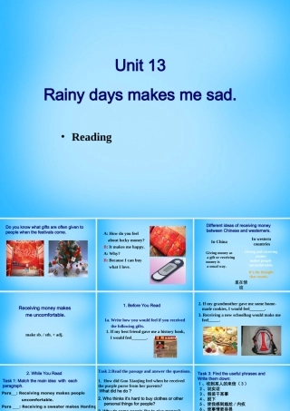 九年级英语全册 Unit 13 Rainy days makes me sad Reading课件 人教新目标版 课件