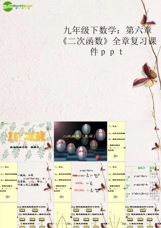 九年级数学下册(二次函数)全章复习课件 苏科版 课件