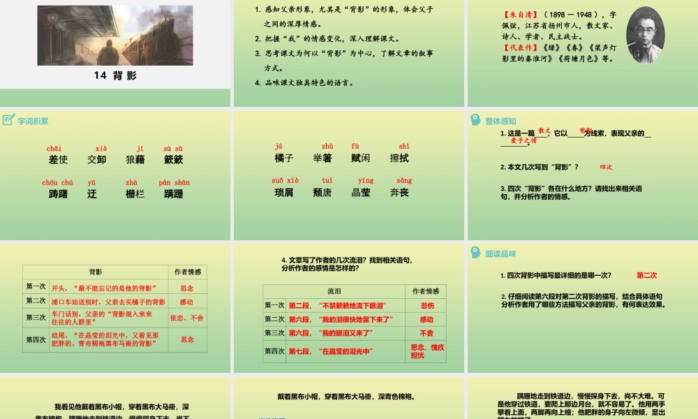 八年级语文上册 第四单元 14(背影)课件 新人教版 课件