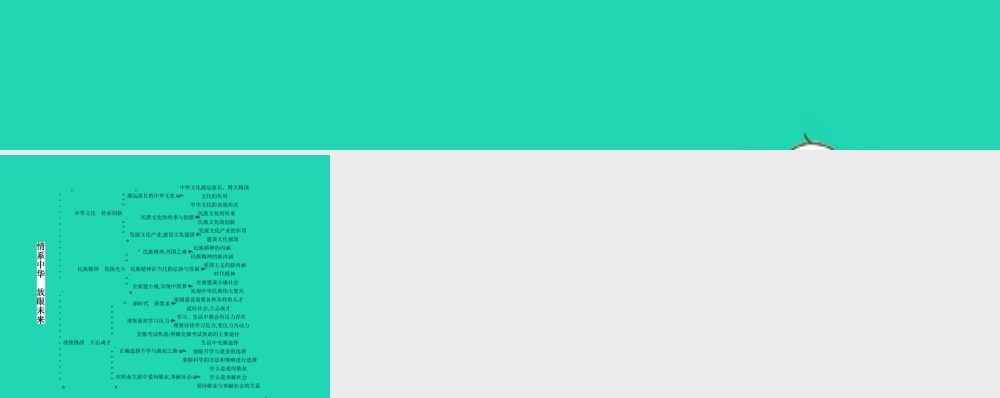 九年级政治全册 第四单元 情系中华 放眼未来整合习题课件 粤教版 九年级政治全册 第1-4单元整合习题课件 粤教版