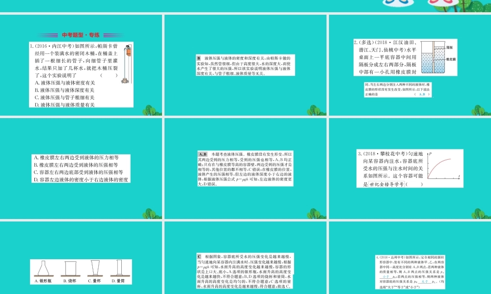 八年级物理下册 9.2 液体的压强习题课件 (新版)新人教版 课件