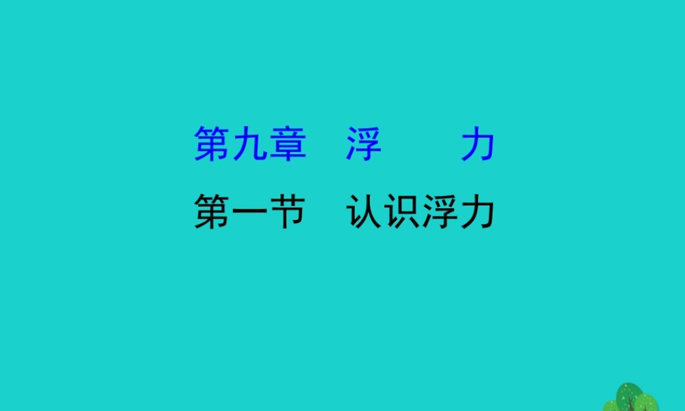 八年级物理全册 第九章 第一节认识浮力习题课件 (新版)沪科版 课件