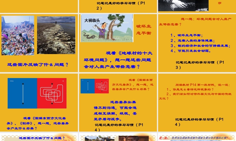 九年级政治 第一课(生活在地球村)二课件 人民版 课件