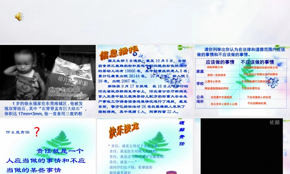 八年级政治上册 第四单元第一节(感受责任)课件 湘师版 课件
