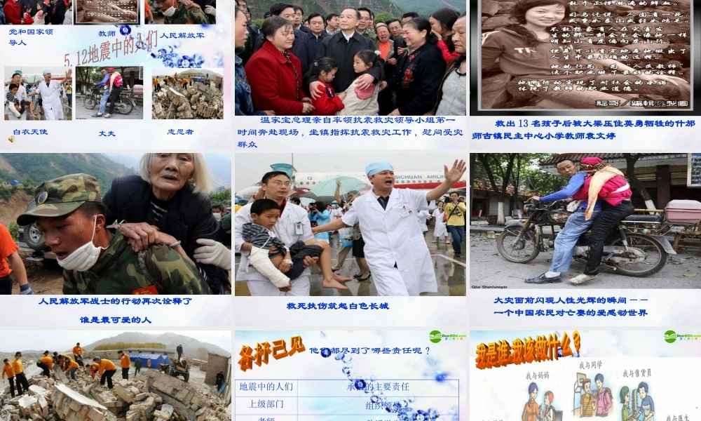八年级政治上册 第四单元第一节(感受责任)课件 湘师版 课件