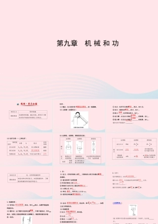 八年级物理下册 第九章 机械和功课件 (新版)北师大版 课件