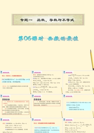 广东省高考数学二轮专题复习 专题1  第06课时  函数的最值课件 理 新人教版 课件