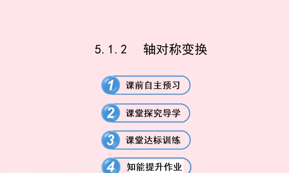 七年级数学下册 第5章 轴对称与旋转 5.1 轴对称 5.1.2轴对称变换习题课件 (新版)湘教版 课件