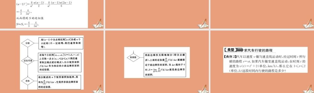 数学 第一章 导数及其应用 1.5.1 曲边梯形的面积 1.5.2 汽车行驶的路程教学课件 新人教A版选修2 2 课件
