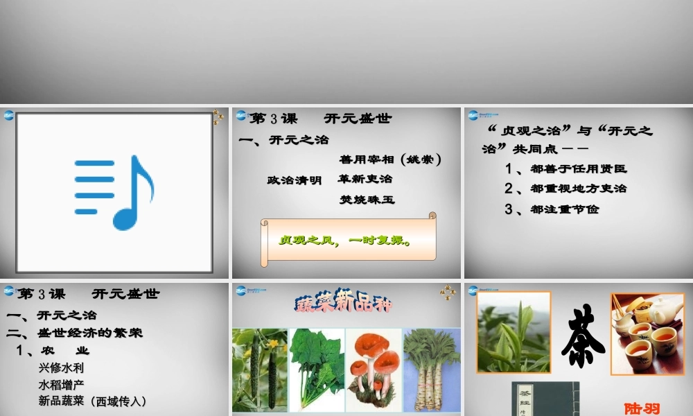 中学七年级历史下册 第3课 开元盛世课件 新人教版