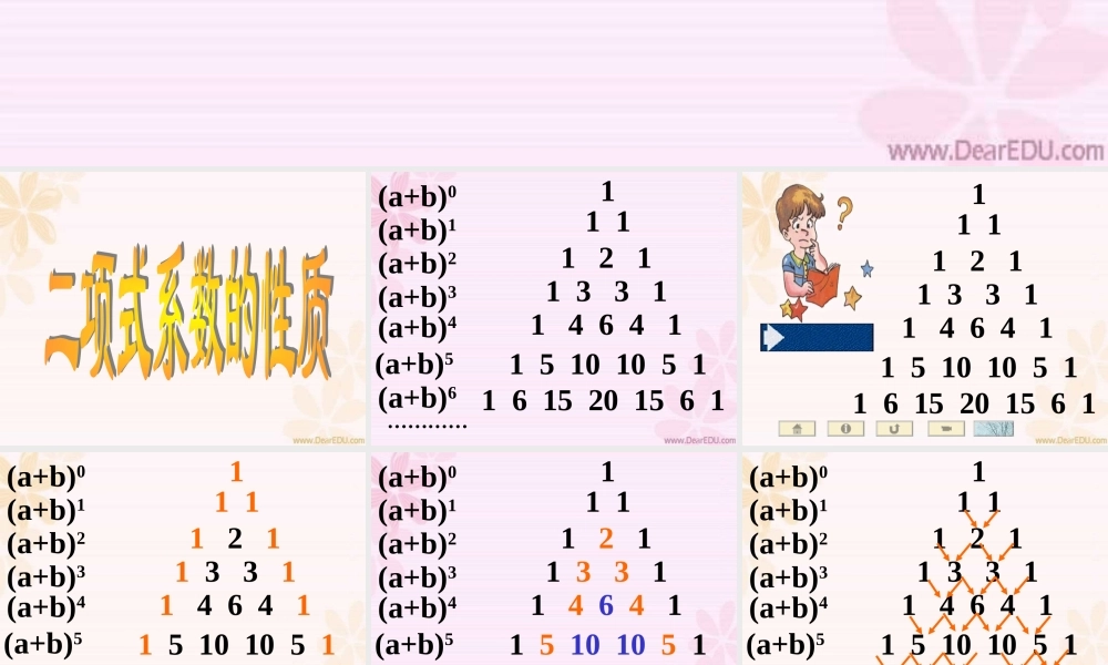下学期黑龙江省高二数学二项式系数的性质课件