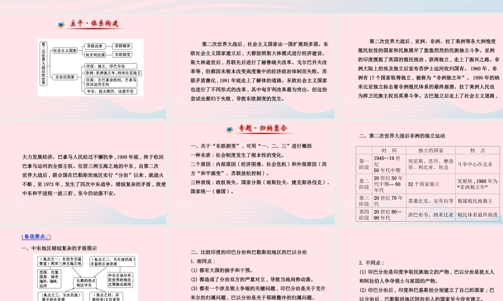 九年级历史下册 阶段专题复习 第五 六单元课件 岳麓版 课件