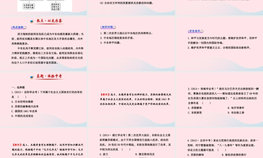 九年级历史下册 阶段专题复习 第五 六单元课件 岳麓版 课件