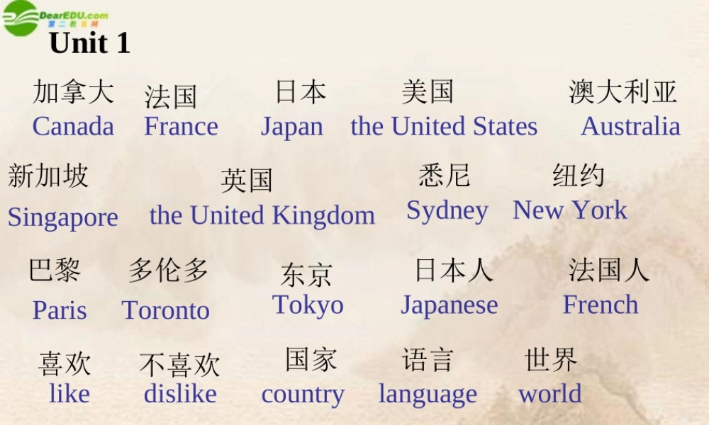 七年级英语下册 unit1复习课件 人教新目标板 课件