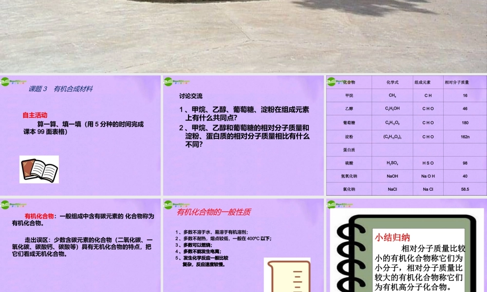 中考化学下册 第十二单元 课题3 有机合成材课件 人教新课标版 课件