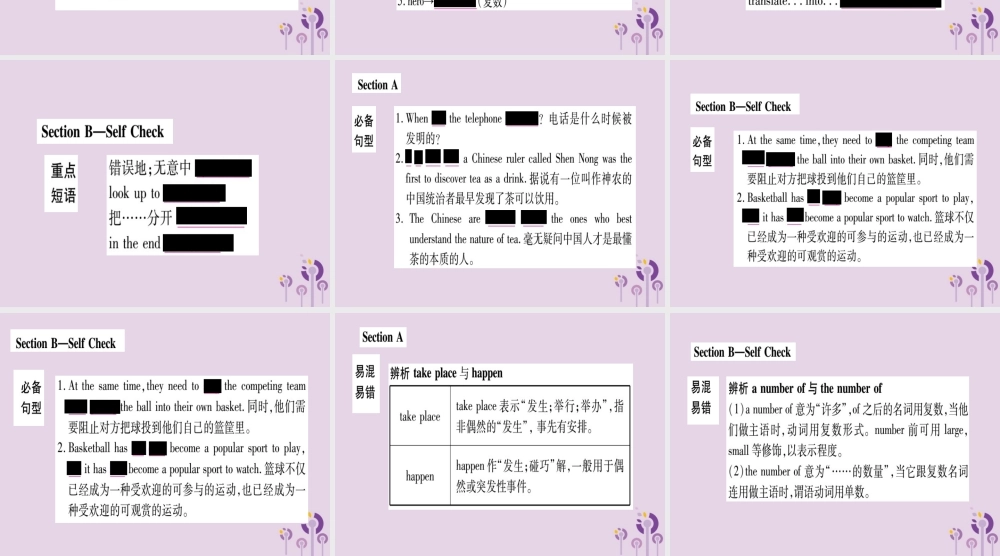 九年级英语全册 Unit 6 When was it invented知识归纳作业课件 (新版)人教新目标版 课件