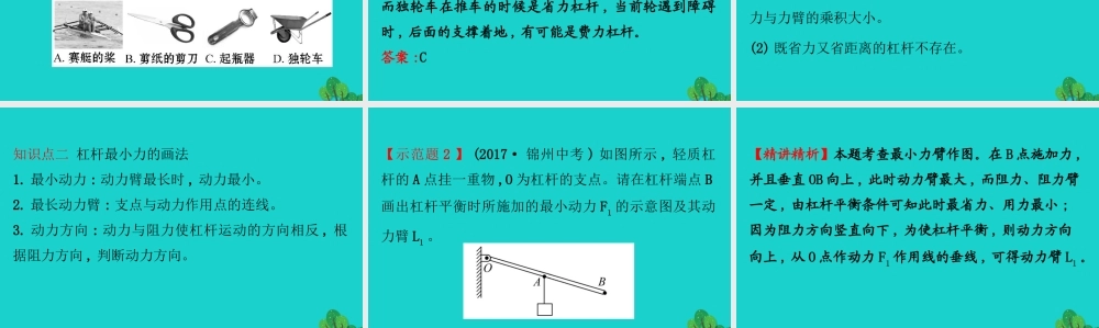 八年级物理全册 第十章 第一节 科学探究：杠杆的平衡条件(第2课时)习题课件 (新版)沪科版 课件
