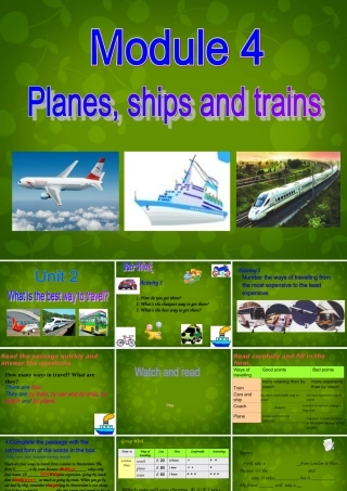 八年级英语上册 Module 4 Unit 2 What is the best way to travel课件 (新版)外研版 课件