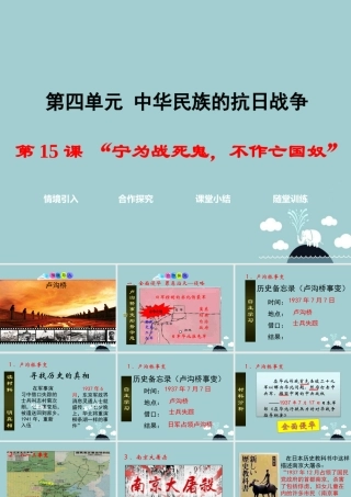 八年级历史上册 第15课 宁为战死鬼，不作亡国奴 课件2 新人教版 课件