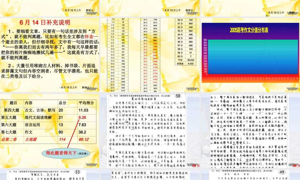 广东语文高考作文阅卷笔记 全国通用 试题