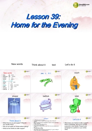 中学七年级英语下册 Lesson 39 Home for the Evening课件 冀教版 课件