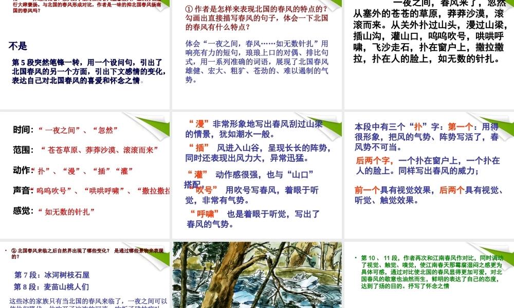 七年级语文下册 第4课(春风)课件 北师大版 课件