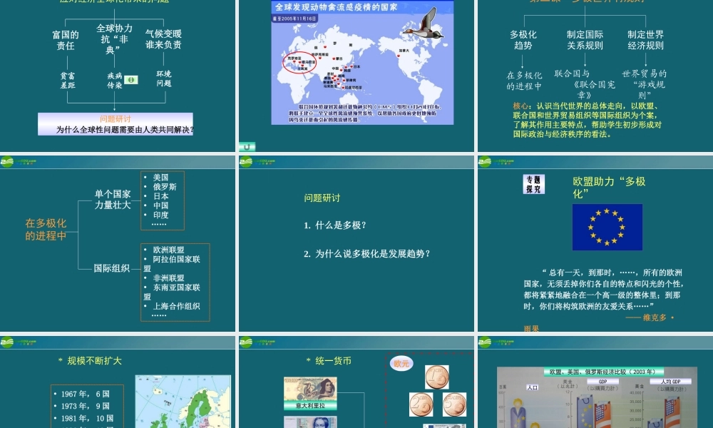 九年级历史与社会 第五单元(生活在国际社会)复习课件 人教新课标版 课件