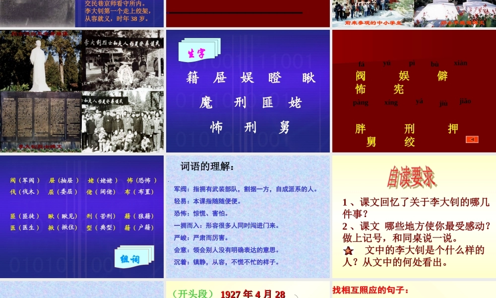 《十六年前的回忆》课件 (2)