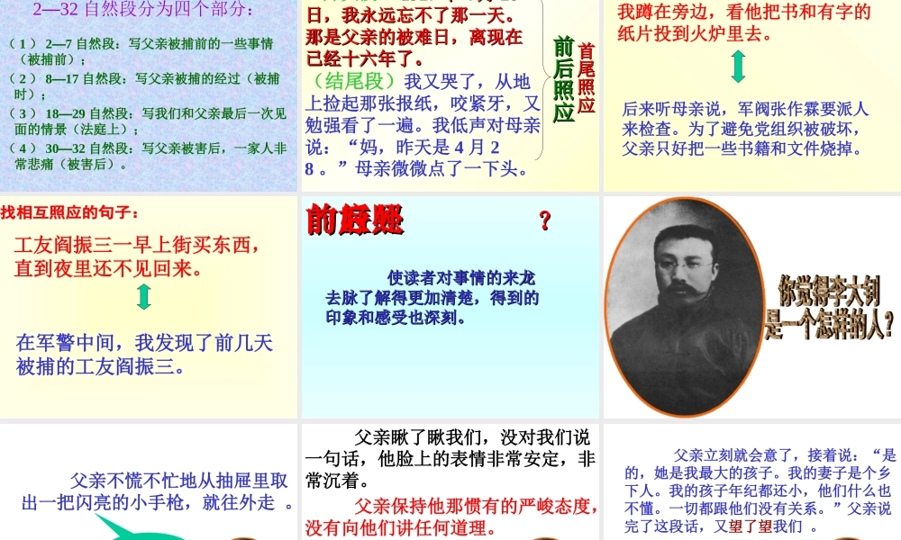 《十六年前的回忆》课件 (2)