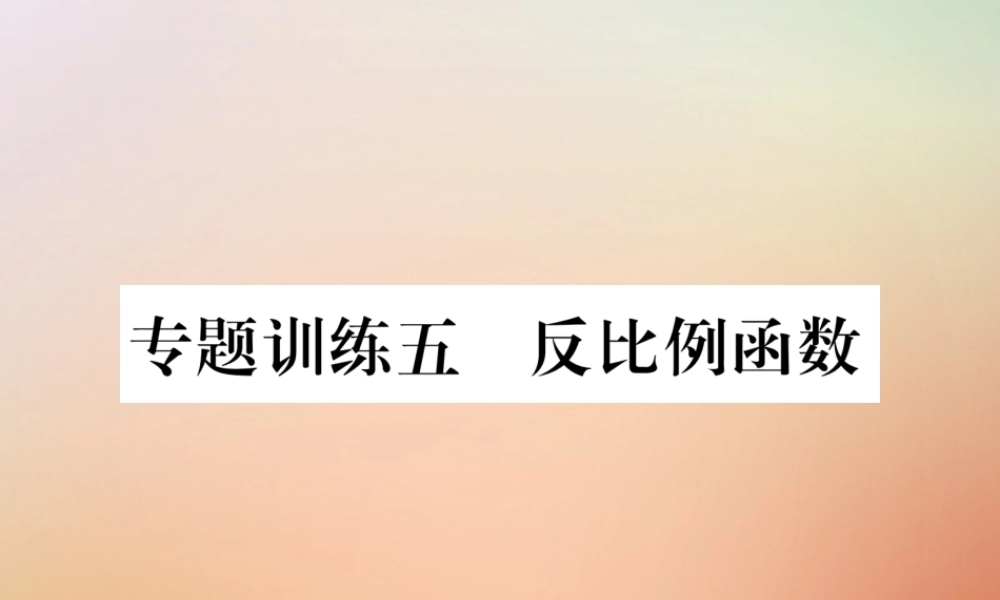 九年级数学上册 第6章 反比例函数 专题训练五 反比例函数作业课件 (新版)北师大版 课件
