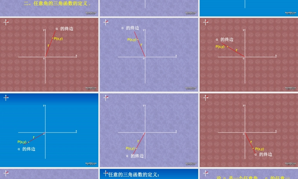 人教版高一数学三角函数的定义 课件