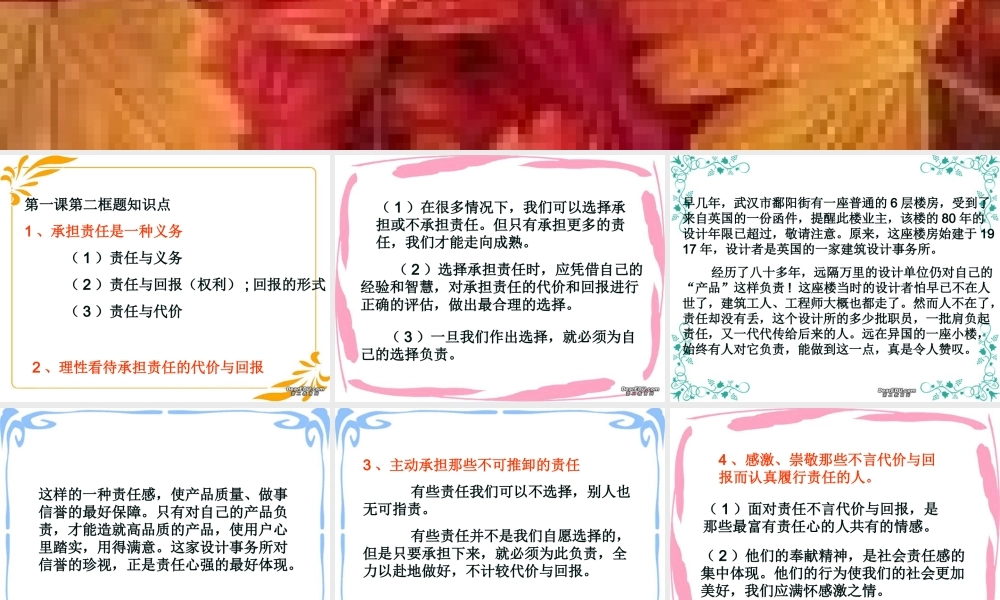 不言代价与回报 新课标 人教版 课件