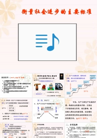 广东省广州地区初三政治下学期衡量社会进步的主要标准 人教版 课件
