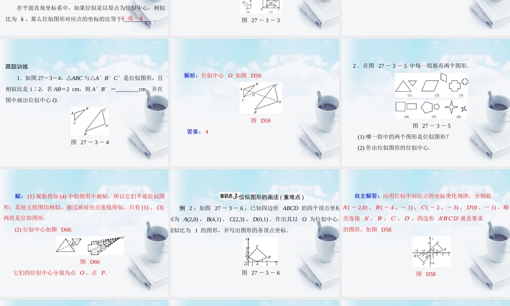九年级数学下册 第二十七章 相似 273 位 似配套课件 新人教版 课件