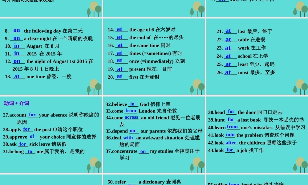 名师指津高三英语二轮复习 第二部分 语言知识运用 语法填空 考点破解2 介词课件
