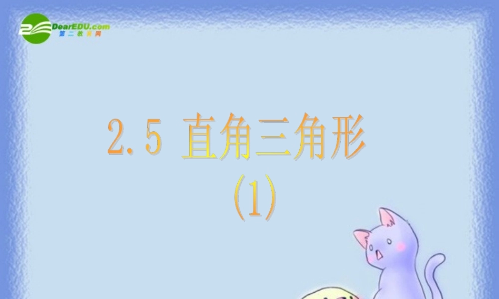 八年级数学上册 2.5直角三角形(第1课时)课件 浙教版 课件